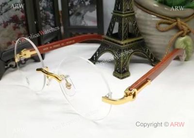 Buy Wholesale AAA Grade Cartier Brown & Gold Glasses / NO Frame